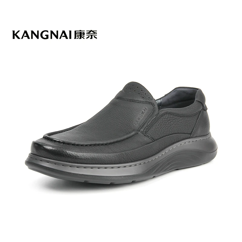 Kangnai/康奈35060专柜正品轻质软底套脚舒适真皮男圆头休闲单鞋