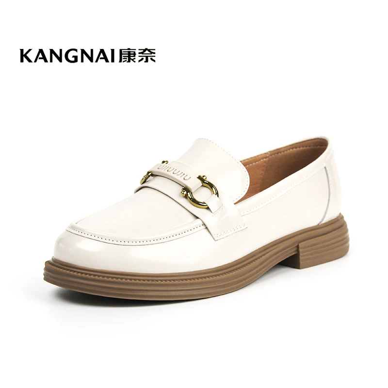 Kangnai/康奈36136专柜正品真皮平底时尚舒适百搭休闲女士乐福鞋
