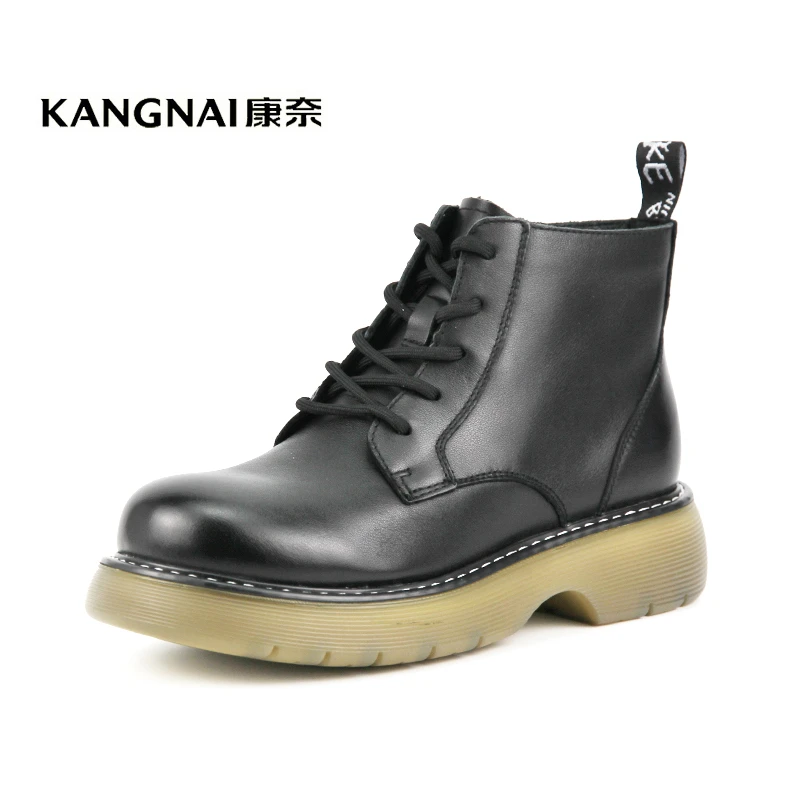 Kangnai/康奈26148专柜正品秋季真皮平底头层牛皮女士马丁短靴