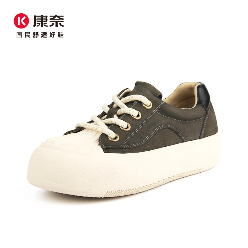 Kangnai/康奈42335专柜正品秋春厚底牛皮百搭真皮女士休闲单鞋