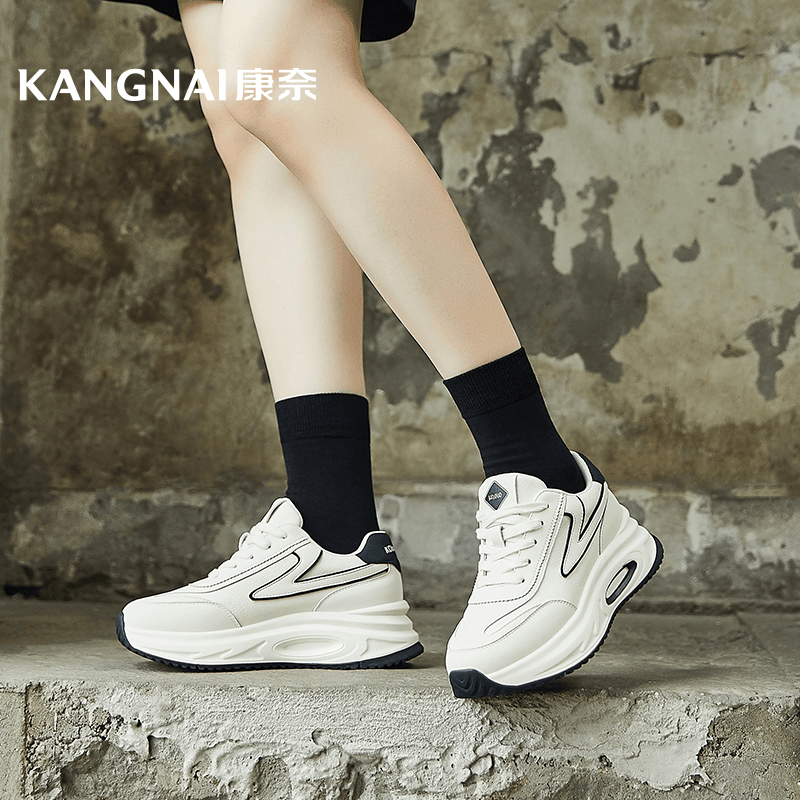 Kangnai/康奈36144专柜正品春透气百搭舒适厚底女运动休闲老爹鞋