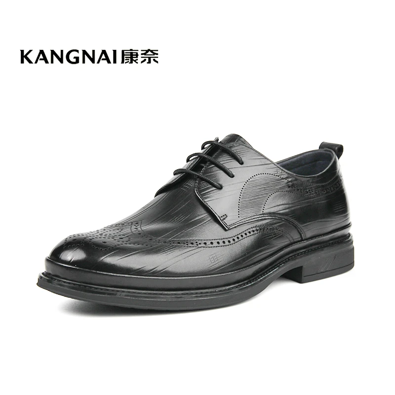 Kangnai/康奈35441专柜正品商务正装布洛克雕花圆头牛皮系带男鞋