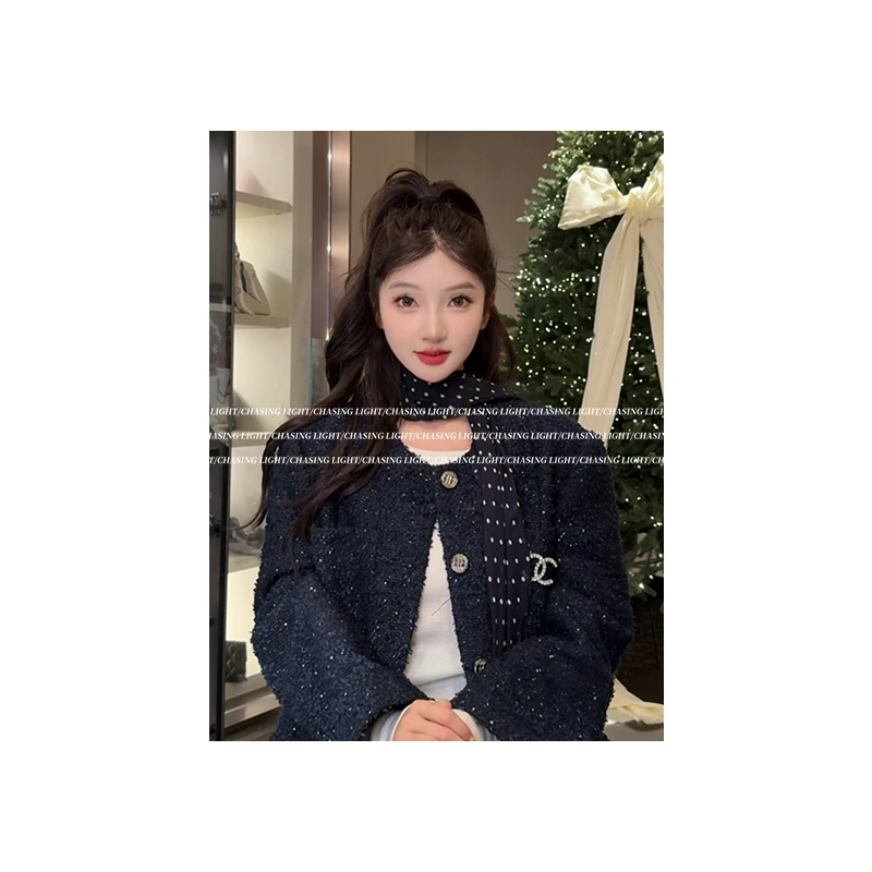 【勇哥专属】“苏黎世藏青小香”复古高级银钻工艺 王鹤帝即视感 有品