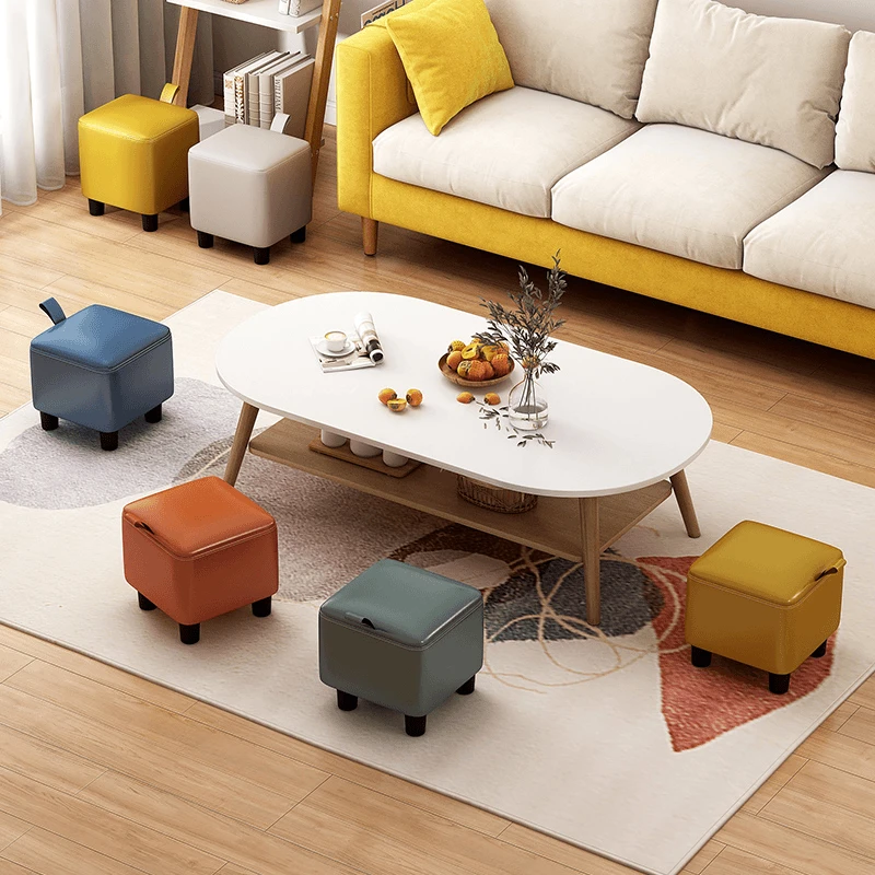 简约纯色方凳创意矮凳简约茶几凳客厅沙发凳卧室换鞋学习凳糖果凳