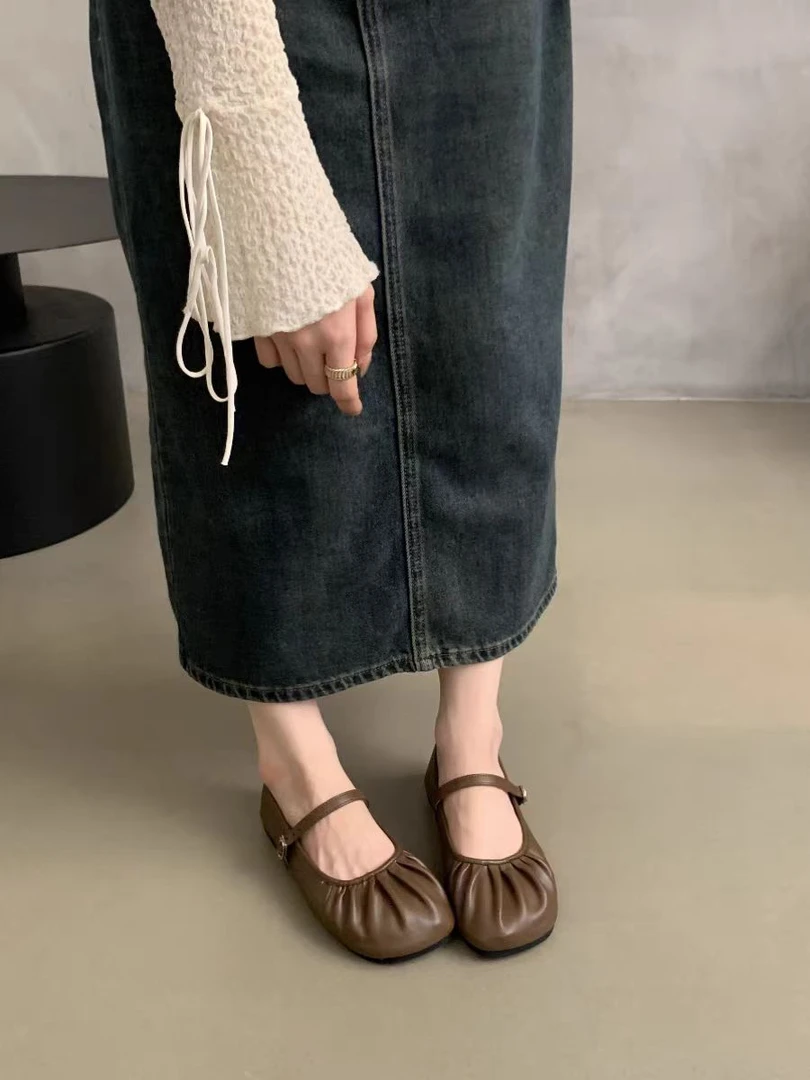 玛丽珍女鞋新款夏季粗跟法式小皮鞋春秋温柔风晚晚单鞋e6886