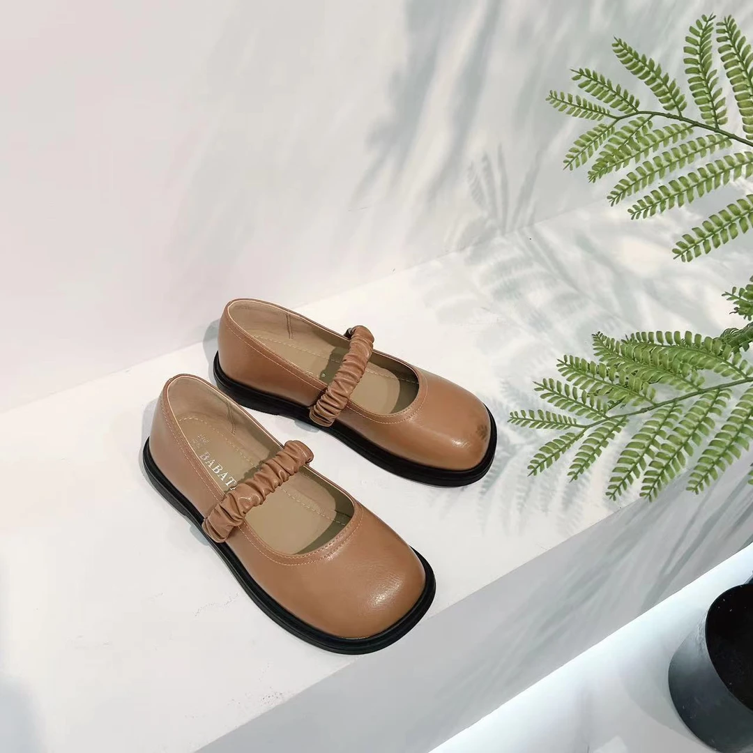 浅口单鞋女夏季新款复古百搭晚晚鞋软底豆豆鞋5821-3