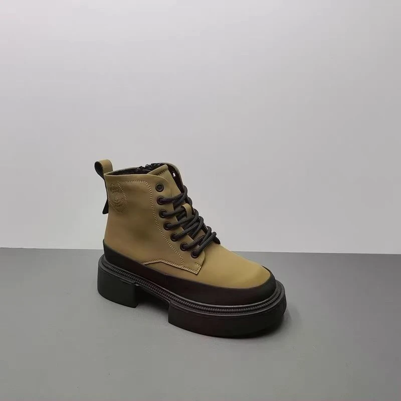 女鞋马丁靴女短靴时尚单靴加绒烟筒靴C897E