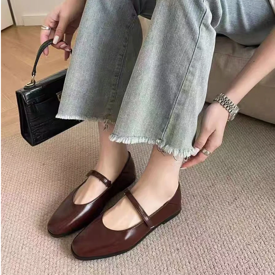 【林先生】舒适休闲透气百搭韩版优雅圆头平跟甜美女单鞋1306-3