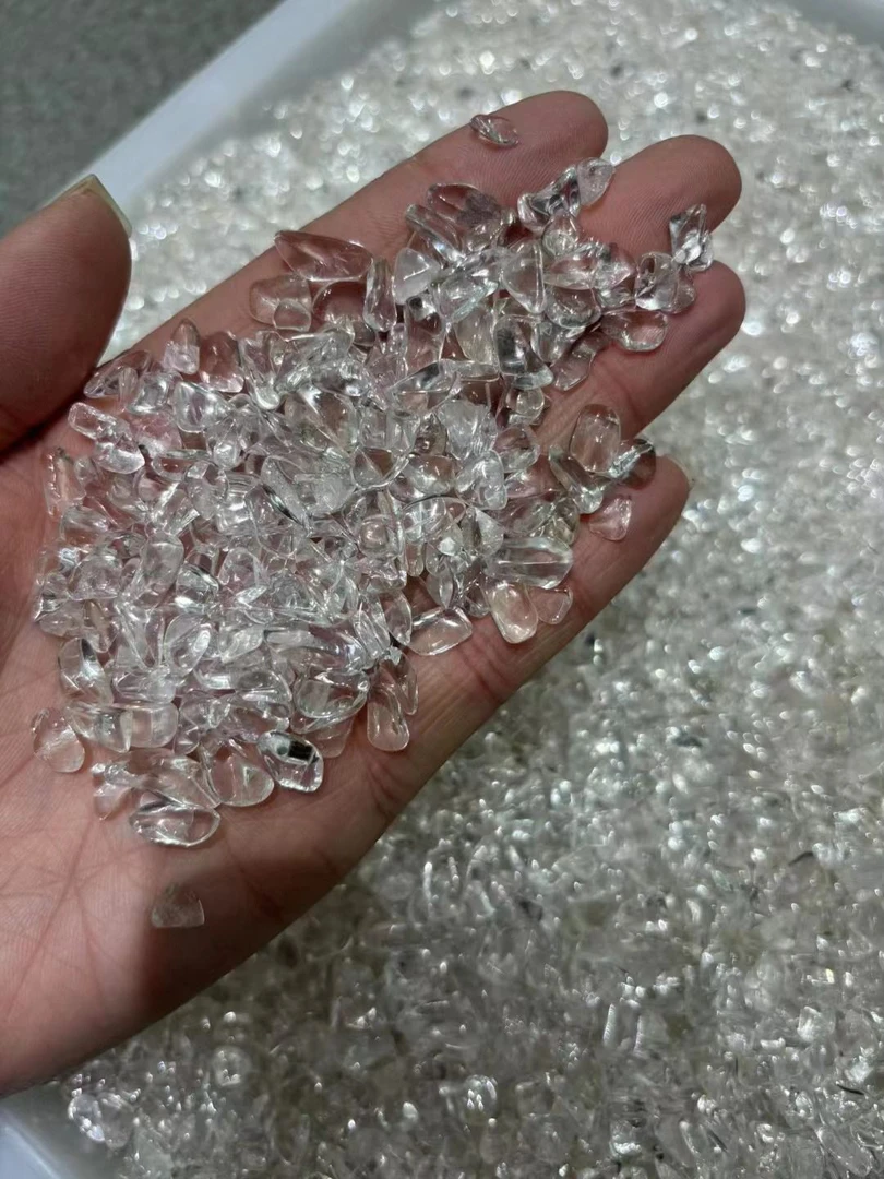 天然白水晶碎石原石白水晶净化消磁手链净化消磁碎石