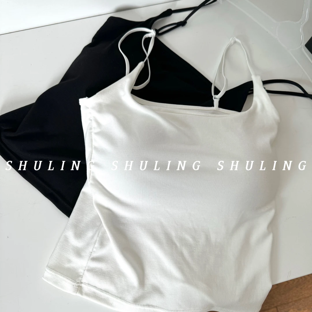 SHULING【清凉一夏】纯色百搭吊带女背心打底单穿