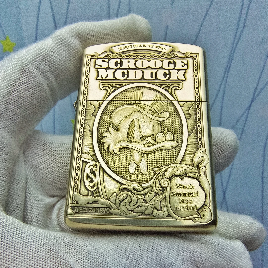 ZORRO 佐罗【唐老鸭】-纯铜打火机-902S机身DIY-3D立体浮雕-防风