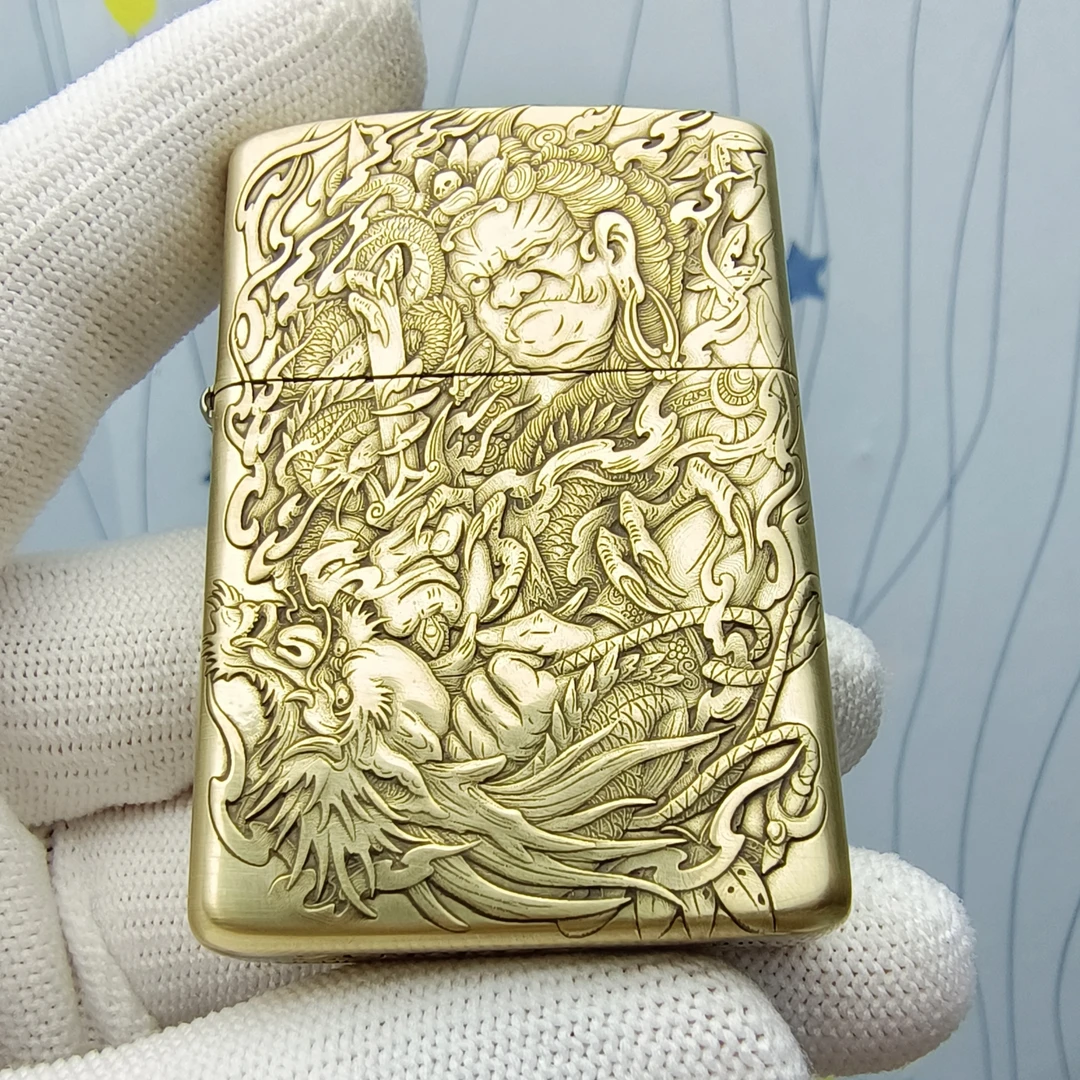 ZORRO佐罗【不动明王】-纯铜打火机-902S机身DIY-3D浮雕-男士礼品