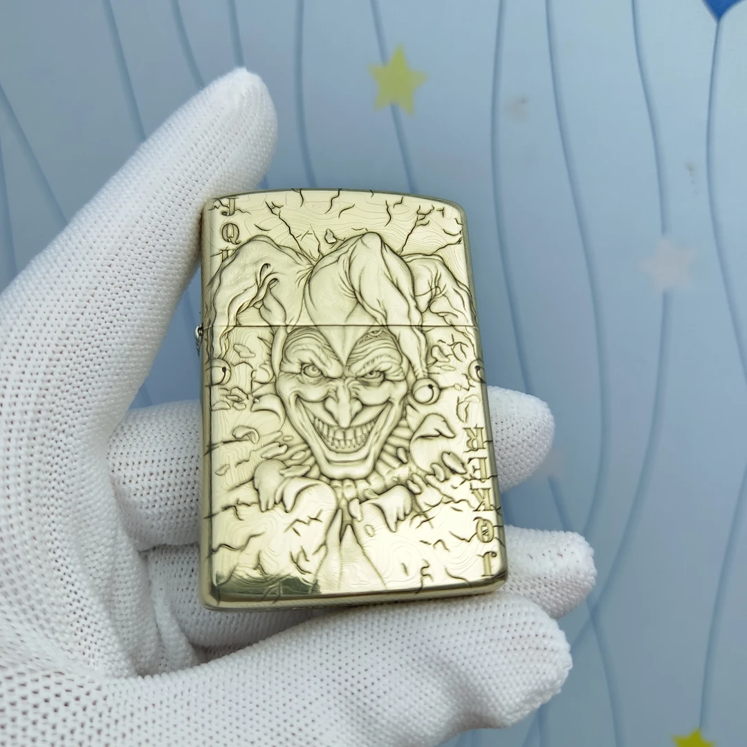 ZORRO佐罗【王炸小丑】-纯铜打火机-902S机身DIY-3D立体浮雕-防风