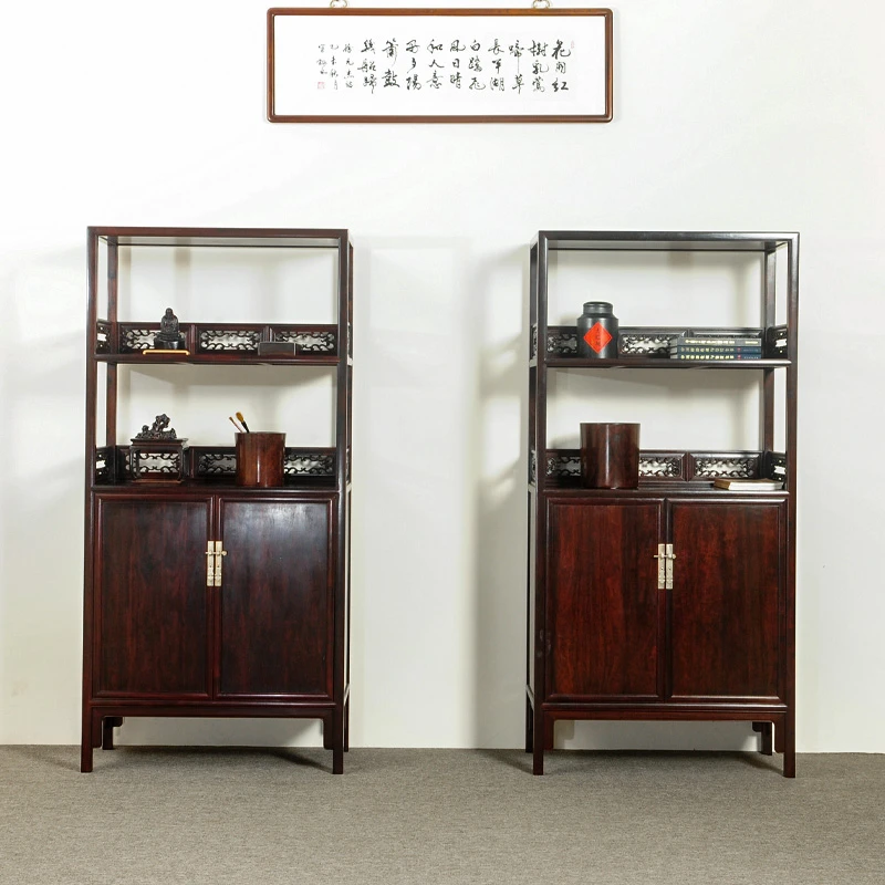 印度小叶紫檀书架书柜子中式红木明式古典仿古实木书房家具组合