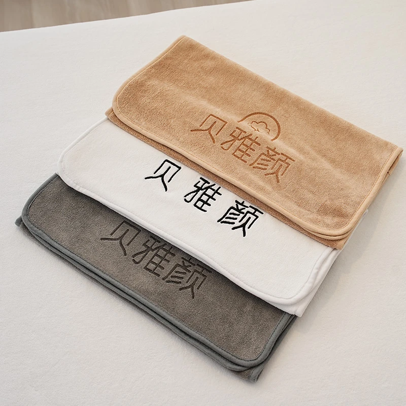 贝雅颜纯色短绒包头美容毛巾套件皮肤管理头疗养生枕头巾柔肤绒