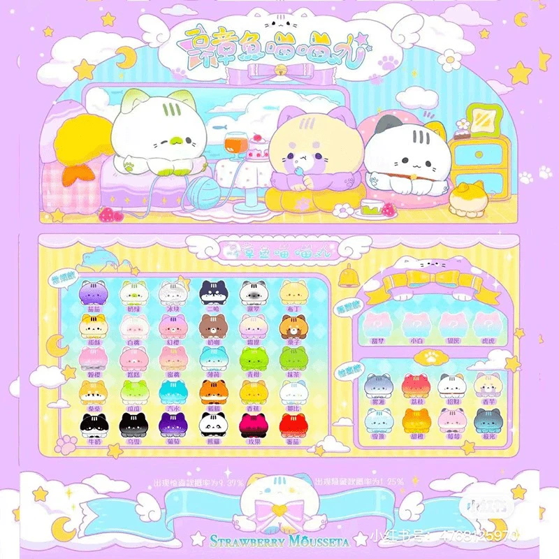 【拆盒】白日梦一口一个章鱼喵喵丸系列盲袋盲盒mini萌粒可爱