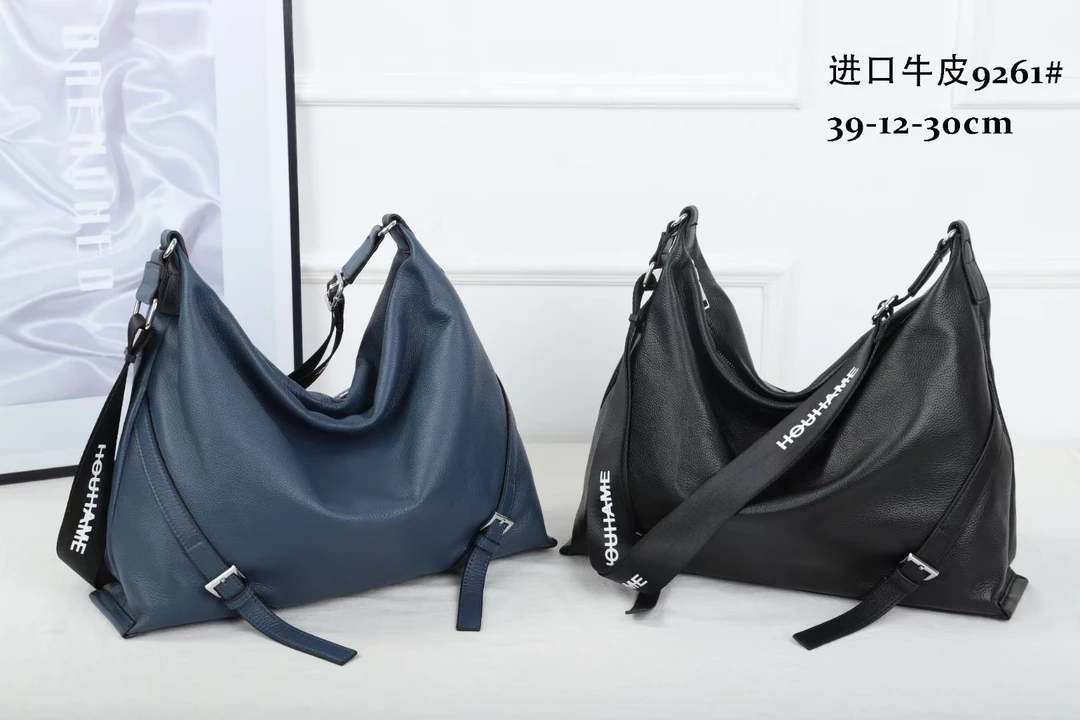 饺子包#头层牛皮百搭大容量休闲黑色小众斜挎包包单肩通勤真皮