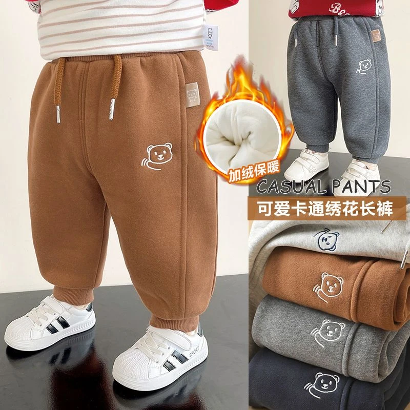 网红爆款婴儿衣服加绒长裤冬装秋冬儿童男童女童宝宝休闲保暖幼儿