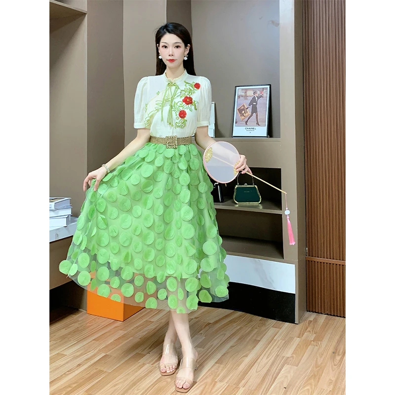 2024夏季国风气质刺绣上衣女潮新款时尚新中式轻奢女装F2321613A