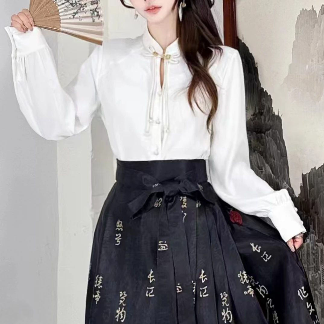 衣源A063#国风气质长袖百搭女士衬衫（衣长62左右）