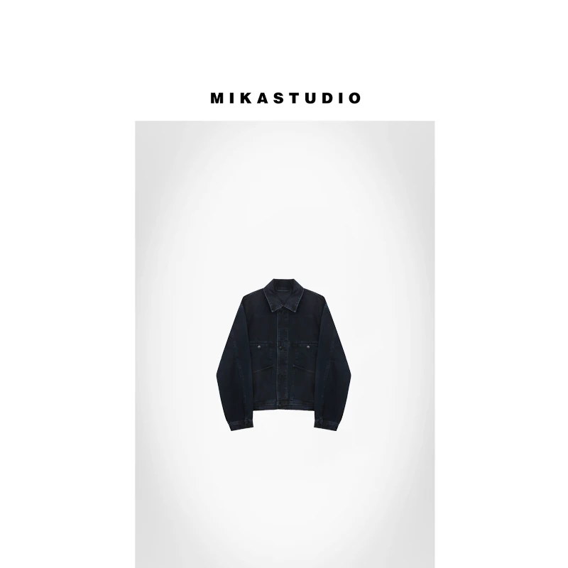 MIKASTUDIO/24秋翻领廓形牛仔外套【100%棉】ABLCJ406