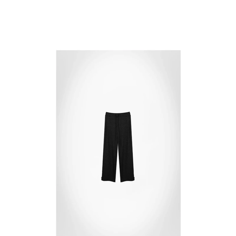 孤品200桑蚕丝松紧腰裤脚抽绳宽松阔腿休闲裤ABJT0312