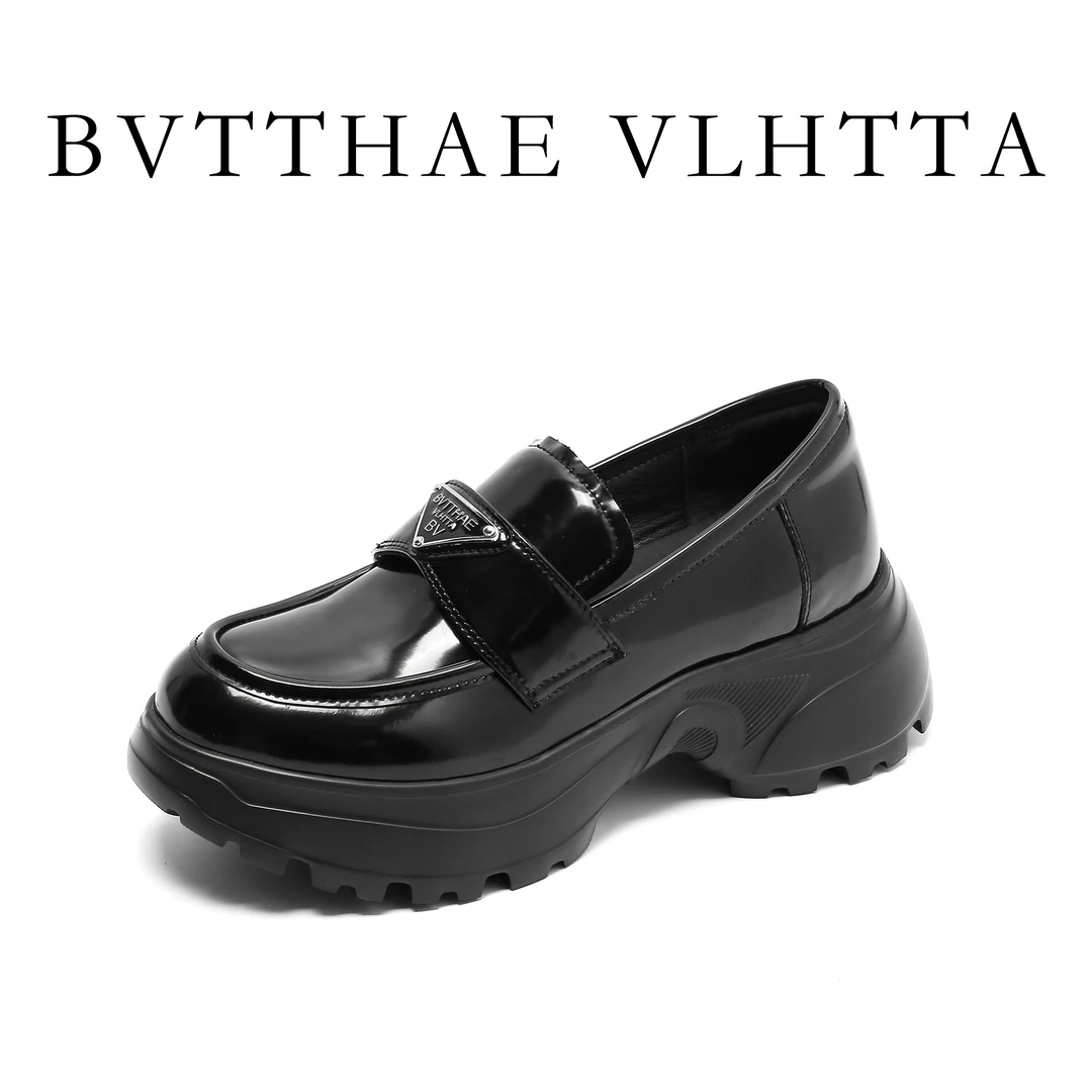 【官方正品】女士 BV 【防伪芯片】春款时尚复古英伦风乐福女鞋