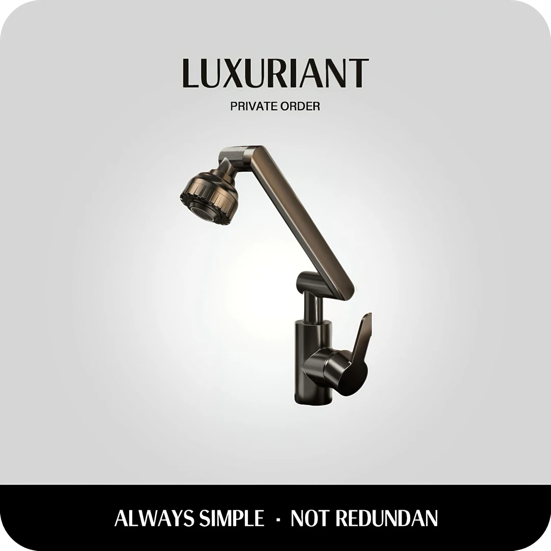 【工厂直营】万向旋转机械臂水龙头枪灰色冷热面盆卫生间 洗脸盆