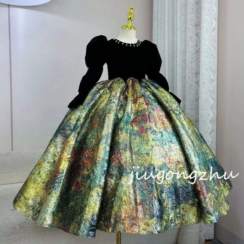 【莫奈花园】女童公主裙晚礼服走秀裙主持人钢琴演奏演出礼服花童礼