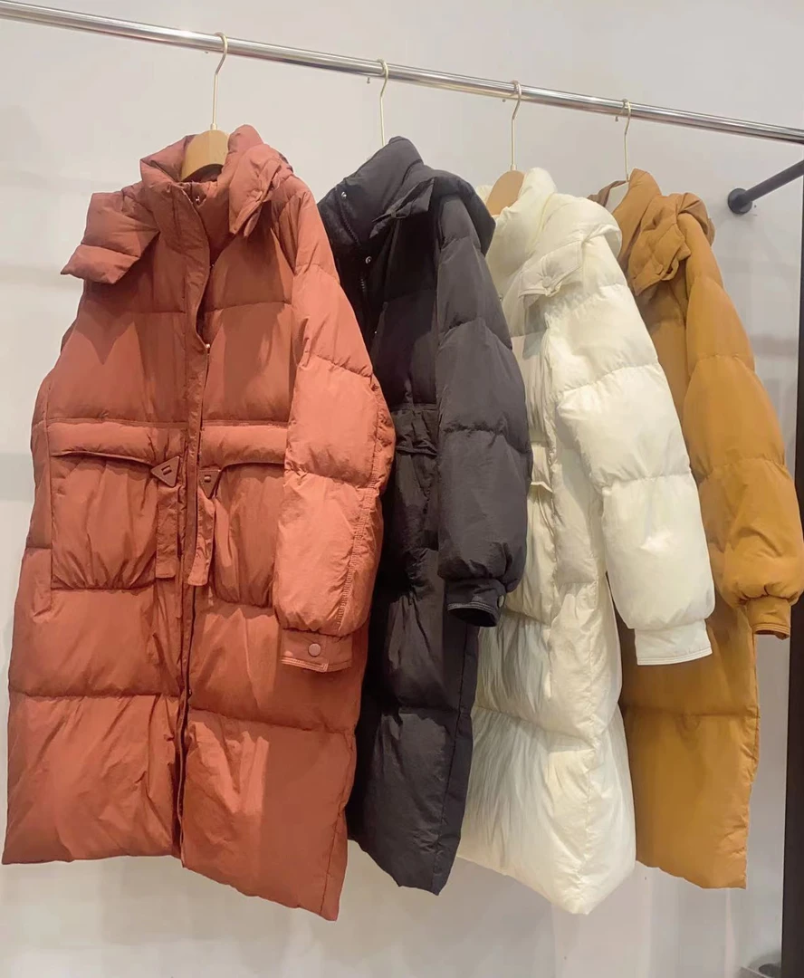 时尚白鸭绒长款羽绒服