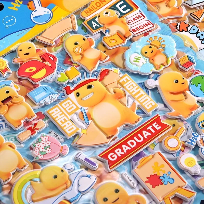 正版奶龙贴纸3D立体大号双层泡泡贴纸女孩儿童手帐贴纸卡通贴纸可