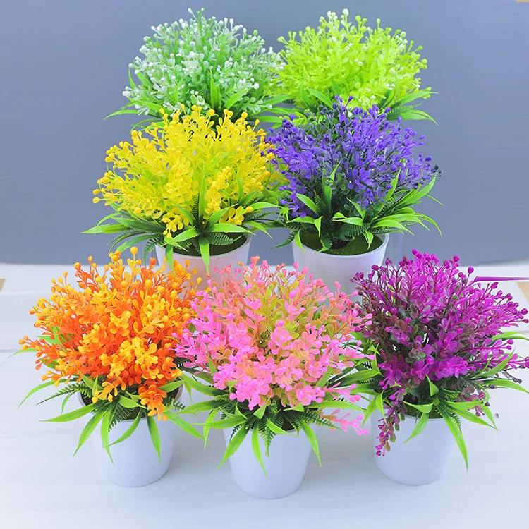 仿真花假花客厅餐桌摆件塑料干花束家居装饰品绿植植物小盆栽摆设