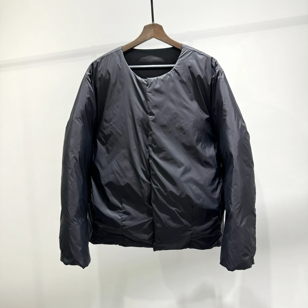 高充绒羽绒服冬季男士简约时尚百搭日系圆领潮流INS休闲保暖外套