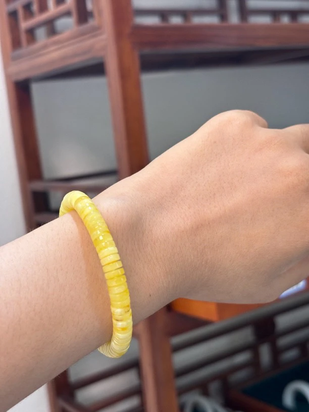 0015蜜蜡直切单圈手串 多样性发其一约7-8mm