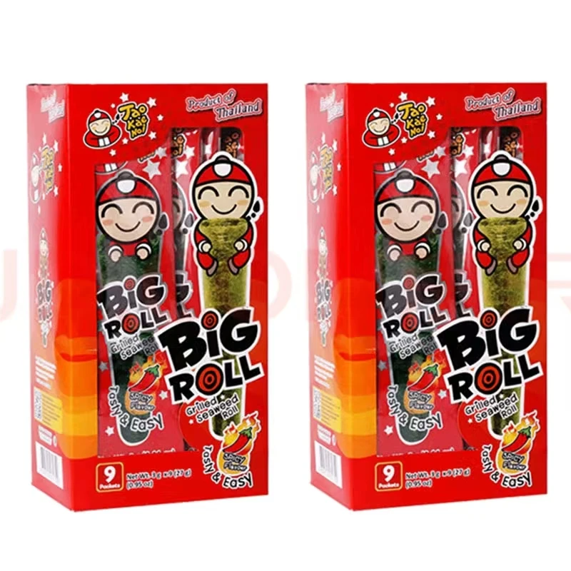 泰国进口零食 bigroll老板仔脆紫菜即食海苔卷