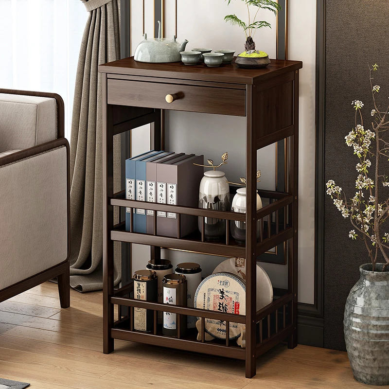 沙发边几茶边柜角几茶具可移动小茶几靠墙茶水置物架茶叶架茶水台