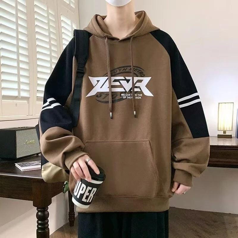 青少年连帽加绒加厚卫衣12男孩13中学生14秋冬装15岁大童帅气上衣