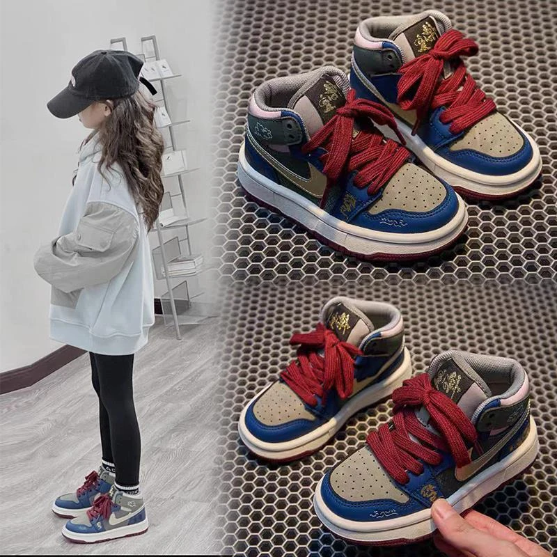 巴拉aj儿童运动鞋黑神话悟空2025春秋新款板鞋高帮男童透