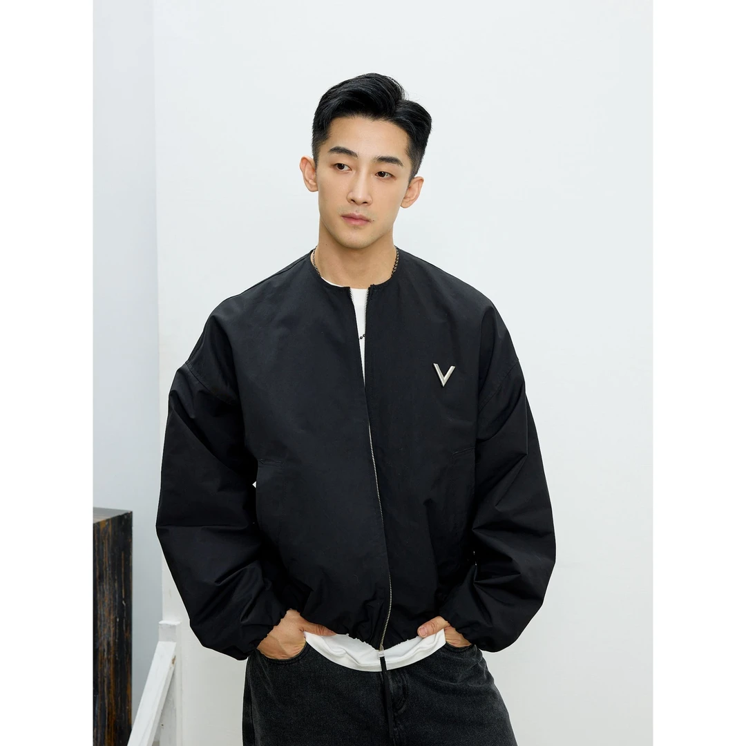 博衣社【超模感无领短款风衣夹克】秋季新品休闲简约短款无领夹克