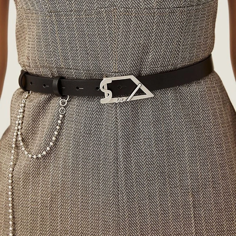 【商场同款】2025休闲新款腰带真皮网红牛皮链条皮带腰带腰链配饰