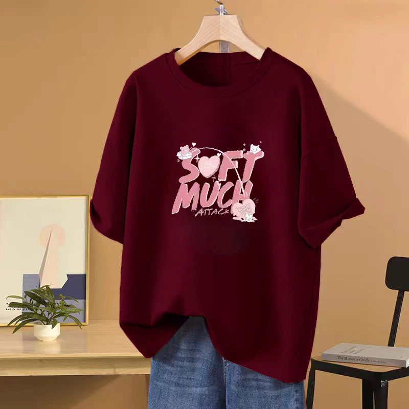 纯棉短袖T恤女新款夏季中长款t恤女遮屁股宽松显瘦休闲百搭外穿潮