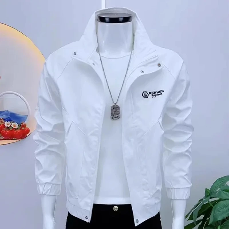 新款男士外套春秋夹克时尚韩版修身休闲短款帅气简约百搭立领夹克