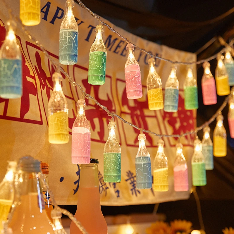 烧烤店氛围灯网红夜市摆摊地摊酒瓶小龙虾酒馆酒吧气氛装饰彩灯