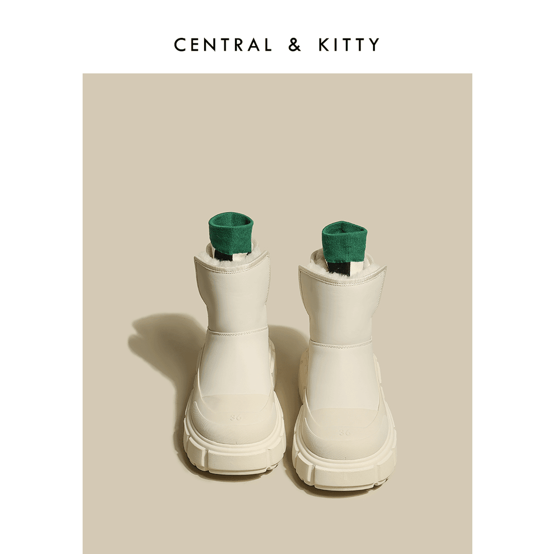 CENTRALKITTY厚底皮毛一体毛茸茸雪地靴女2022年新款冬季加绒加厚