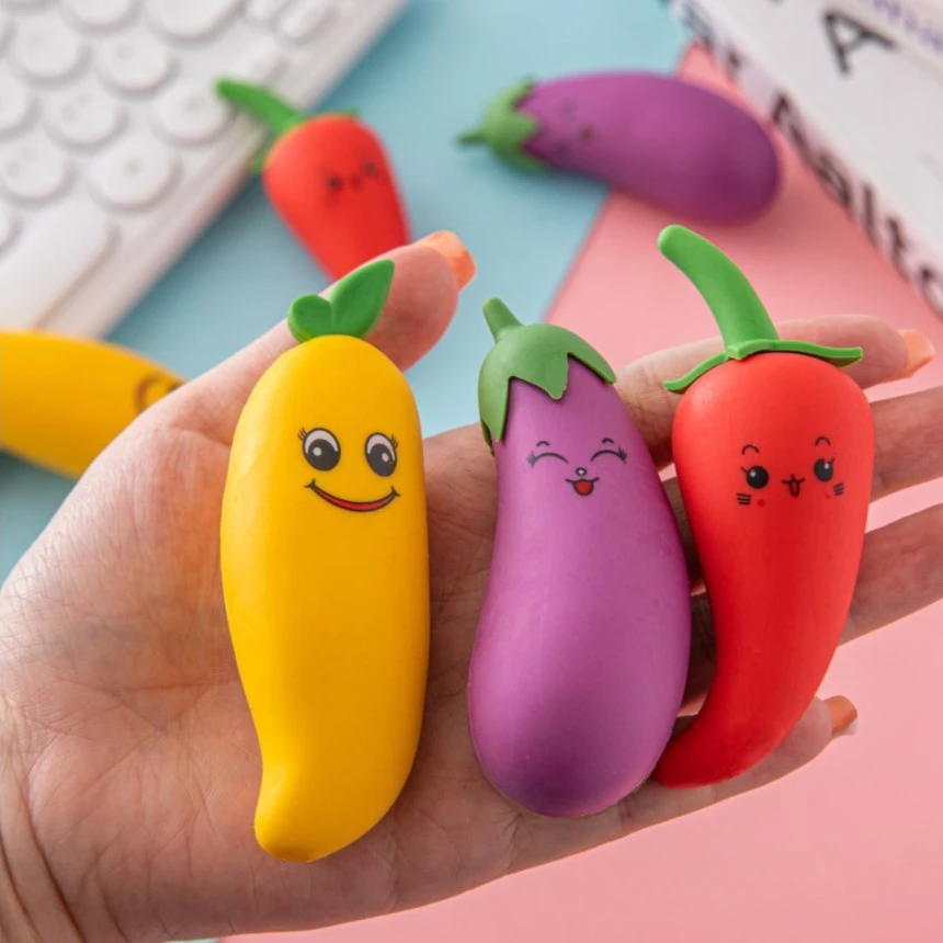 创意表情巨无霸橡皮水果表情橡皮擦的干净掉屑少柔软少屑考试专用