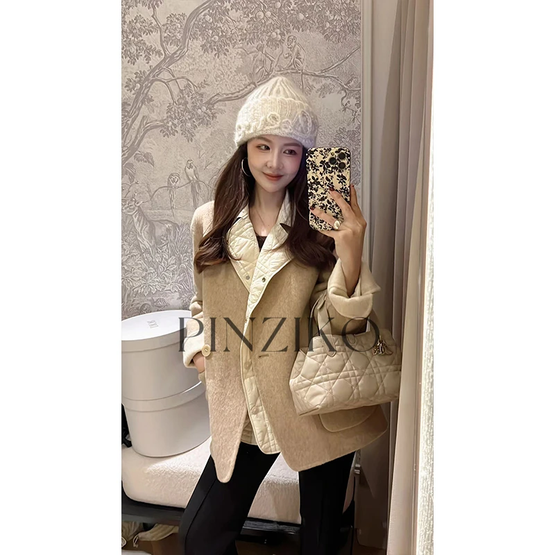 【PINZIKO女装】双面穿大衣~新款时尚百搭优雅宽松大衣外套TJE233