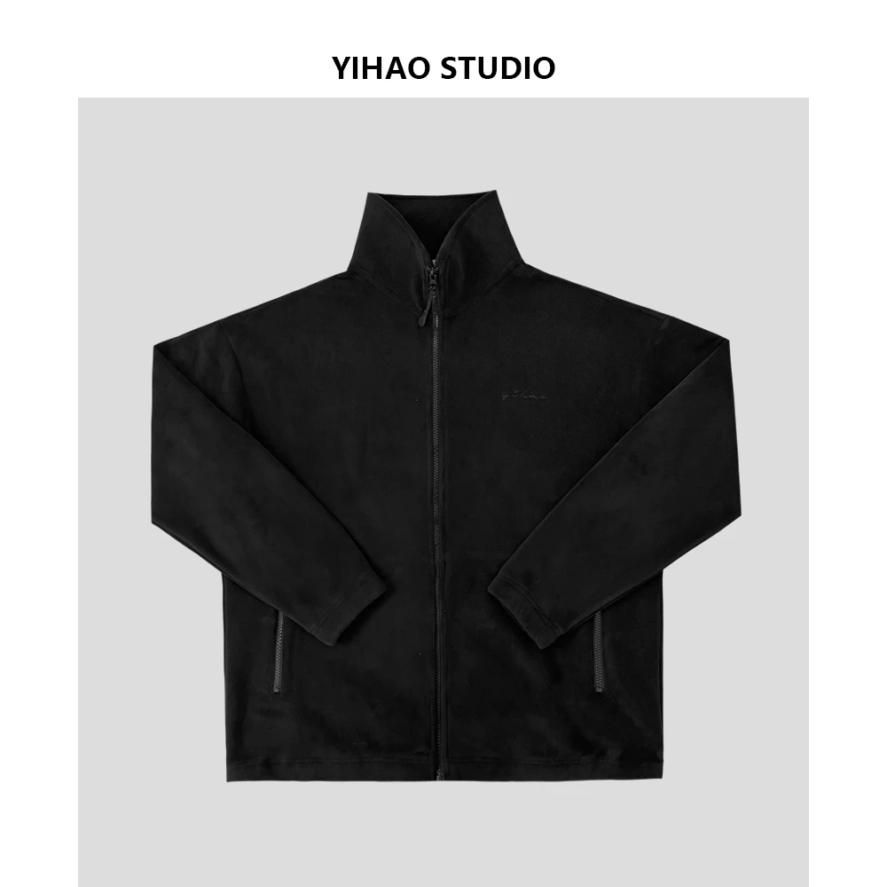YIHAO STUDIO秋季男款摇粒绒薄夹克百搭立领休闲男外套