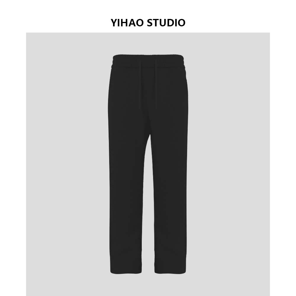 YIHAO STUDIO秋冬新款男士高质感加绒直筒休闲裤宽松百搭长裤