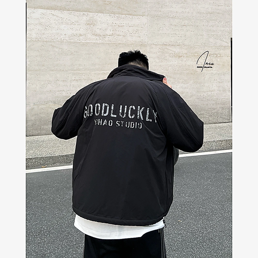 YIHAO STUDIO秋冬新款男士双面穿摇粒绒棉服夹克户外休闲保暖外套