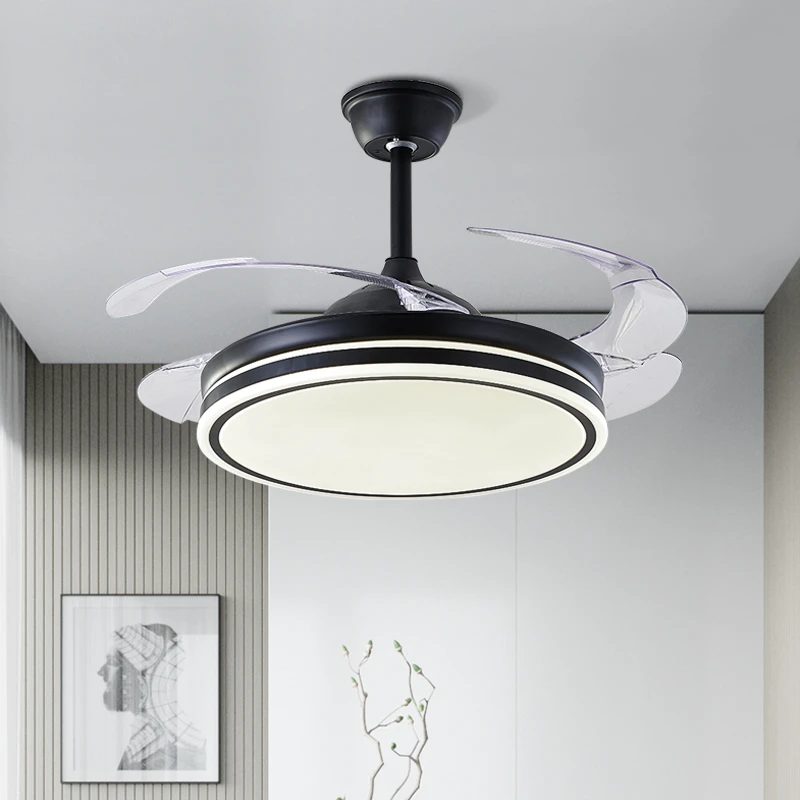 【顾家】现代简约餐厅吊扇灯风扇灯隐形家用房间圆形大气家用家用